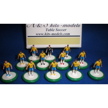 Subbuteo Andrew Table Soccer Brazil National Team World Cup 2014  on Hasbro bases